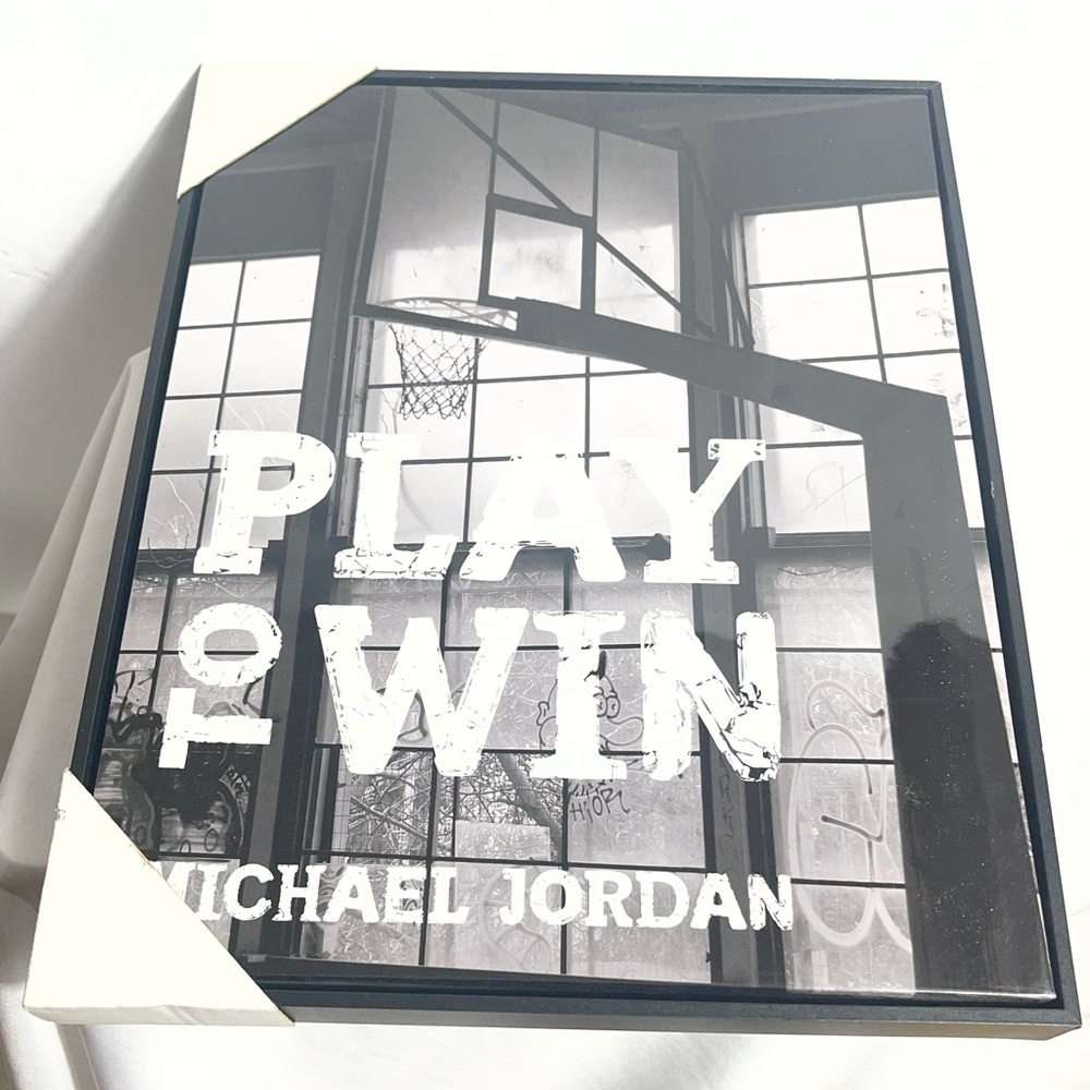 Spruce “Play to Win” Michael Jordan Framed Wall Art 16x20 Inspirational Decor
